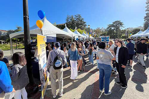 People attending the Cal Day event on Berkeley campus